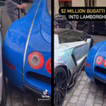 The Moment A $2 Million Bugatti Bumped Into A Lamborghini