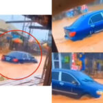 The Moment A Corolla Driver Was Spotted Cruising Inside Flood