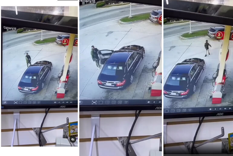 The Moment A Guy Was Caught Trying To Steal A Mercedes-Benz