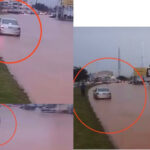 The Moment A Honda Accord Was Stuck Inside Abuja Flood