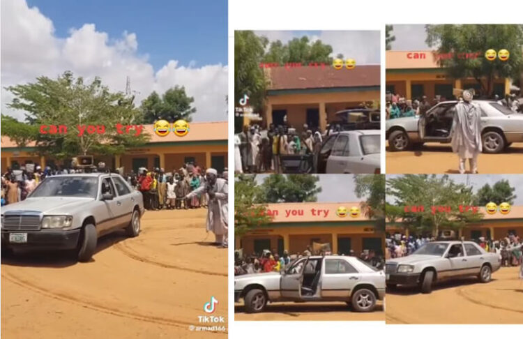 The Moment A Man Was Seen Using Words To Control A Moving Mercedes 190E