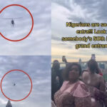 The Moment A Nigerian Lady Arrives Her Birthday Party In A Helicopter