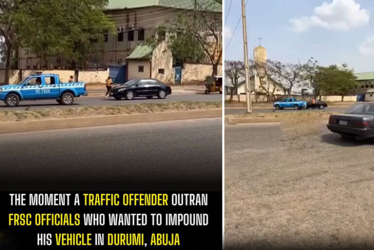 The Moment A Traffic Offender Outran FRSC Officials Trying To Seize His Vehicle In Abuja