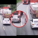 The Moment A Vehicle Tried To Overtook A Trailer & Got Totally Damaged