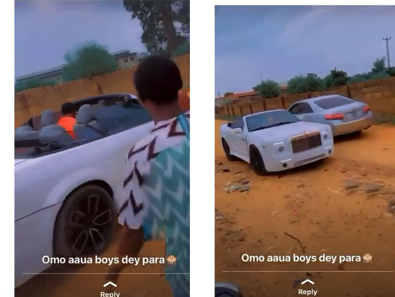 The Moment AAUA Student Was Spotted Driving A Rolls-Royce To School