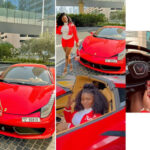 The Moment Social Media Users Caught Papaya Ex Posing In Front of a Ferrari, While Showing Off the Interior of a Corvette