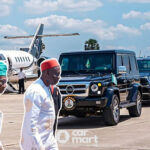 The Moment Soludo Receives Obasanjo, Others At Anambra Airport, Ex-president Rides In Armored Innoson IVM G80