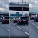 The Moment The Convoy Of King Charles Of England Was Spotted - 2 bikes range and a Bentley