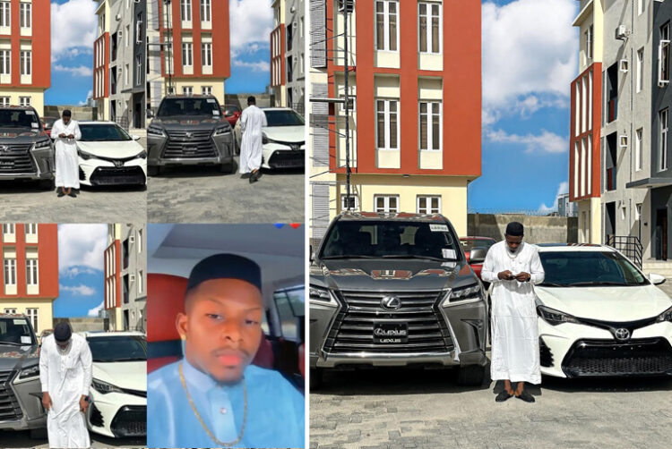 TikTok Influencer Iambuike splashes over N80 million as he buys himself a Lexus LX570 2017 and also Corolla 2015 model