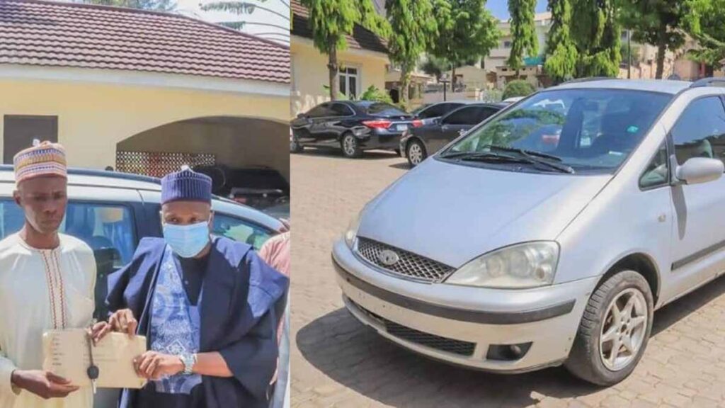 Man who trekked from Gombe to Abuja to celebrate Buhari gets a car and N2m after crying out for help