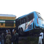 Train Crushes BRT Bus In Ikeja, Lagos