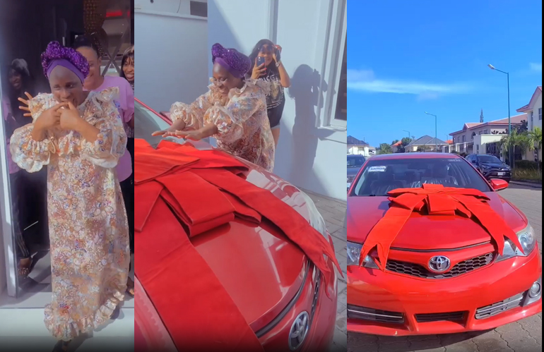 Video Melts Hearts As Actress Yetunde Barnabas Gifts Mum a Car on Her Birthday