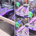 Video Shows Moment Burna Boy Was Spotted With His Millions of Naira Worth Lamborghini in Lagos