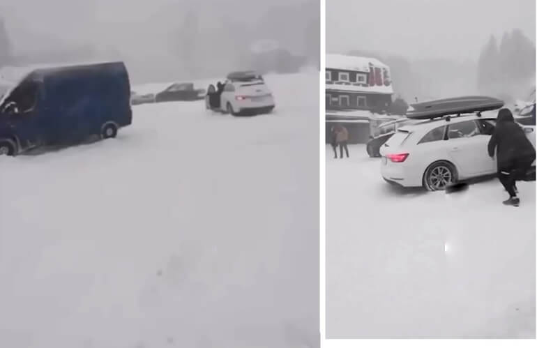 Video Shows Moment Snow Covers An Entire Road in Canada, Drivers Struggle to Steer Their Cars