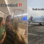 Viral Video Shows Moment Billionaire’s Children Resuming School in A Private Jet