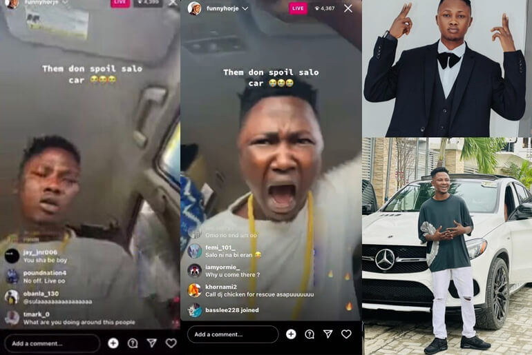 Popular Influencer, Salo Sheds Tears As Hoodlums Damaged His N55 Million Mercedes Benz