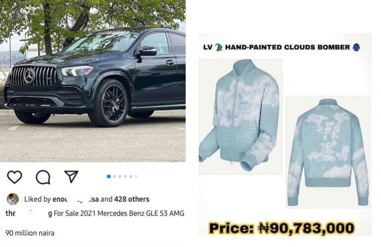 Which Will You Buy, an N90 Million 2021 GLE AMG or N90 million Hand-painted LV Jacket