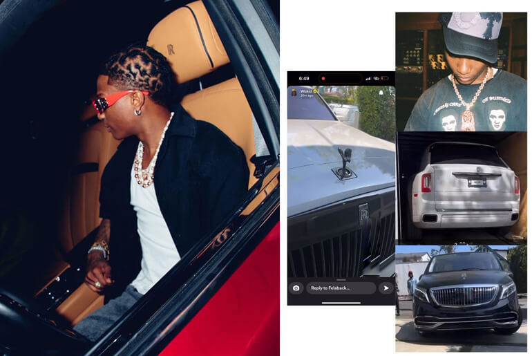 Wizkid takes delivery of 2 Cars, A Rolls Royce Cullinan worth over N300Million and A Maybach Bus worth over N150Million, This is Wizkid’s third Rolls Royce