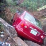 Woman Drives Car Into A Ditch During Thunderstorm