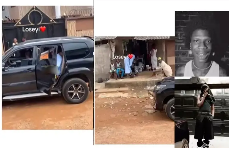 Video Spots Moment Seyi Vibes Takes His SUV to the Trenches, Blessing People Randomly