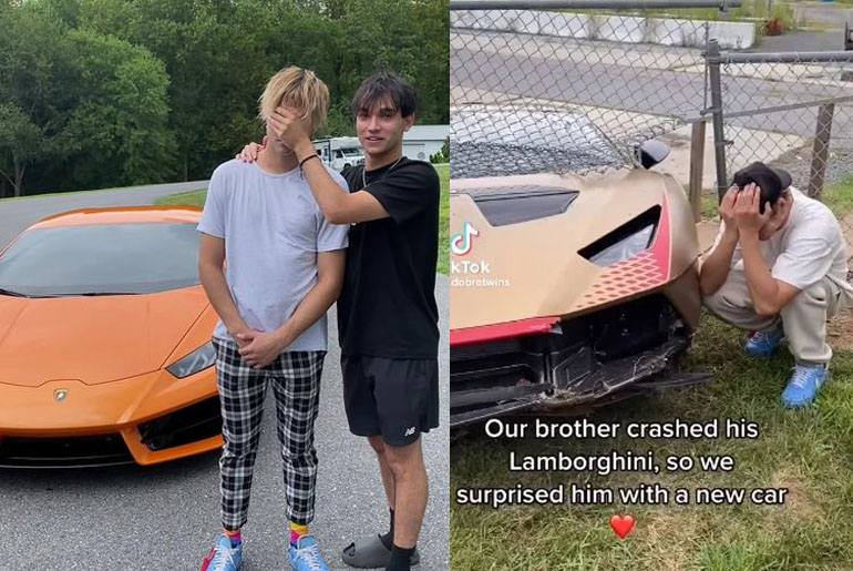 Dobre Brothers Replaces Brother’s Lamborghini worth ₦152 million After He Crashed The Old One