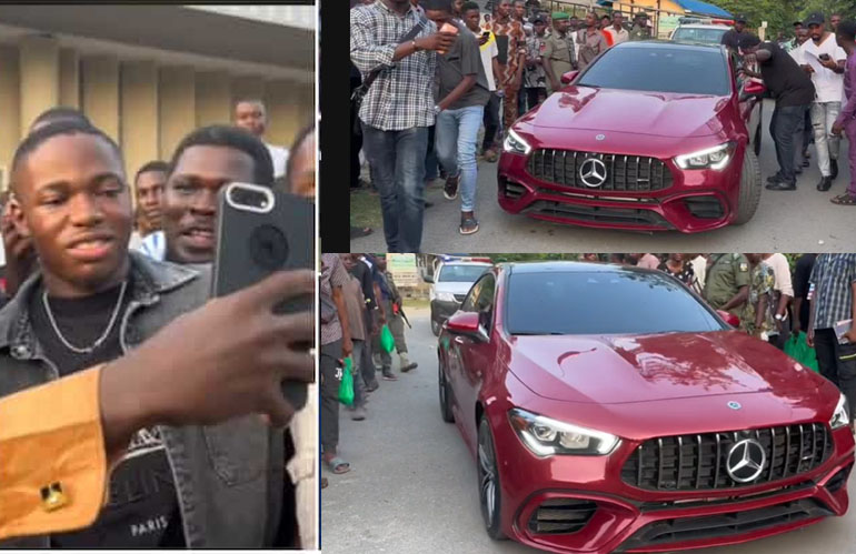 Unilag Undergraduates Reacts As HabbyFX CEO Drives A ₦‎24 Million 2021 CLA 45 AMG Benz Into School