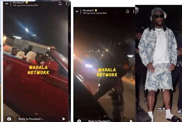 The Moment Burna Boy Was Spotted Driving His Expensive Car With His Gang