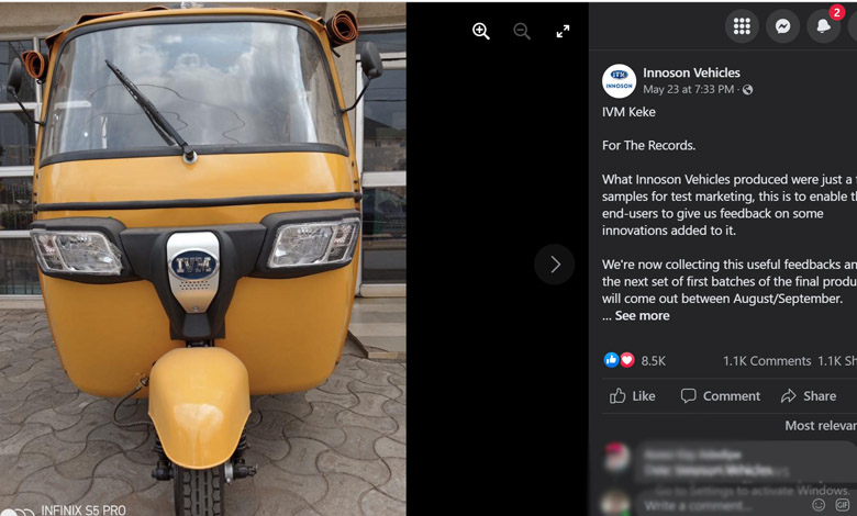 Our Keke Is Not 300k, Buyers Beware, Don't fall to scammers - Innoson