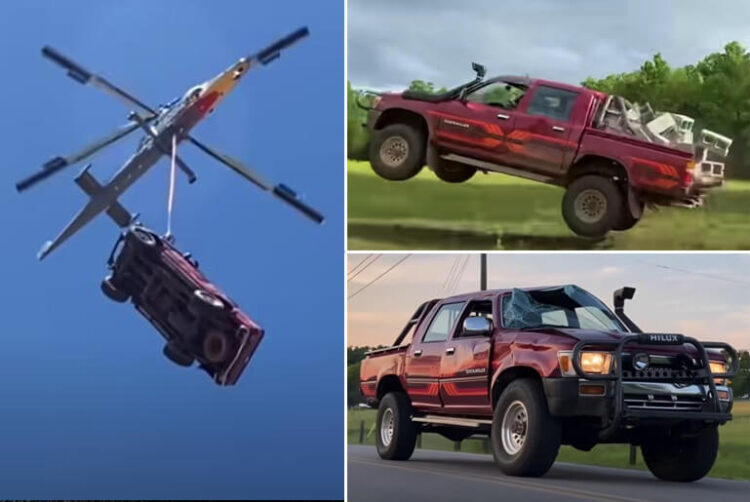 Take A Look At The Moment A YouTuber Drops A Toyota Hilux From 10,000 Feet Into The Air