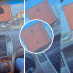 Car spotted carrying a huge container in Delta state, Can this be possible