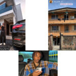 A picture of a man standing in front of a building and next to a Mercedes-Benz AMG.