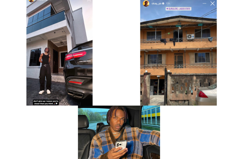 A picture of a man standing in front of a building and next to a Mercedes-Benz AMG.