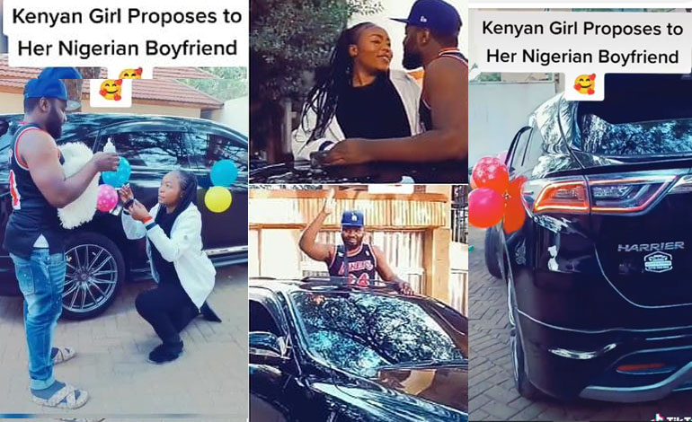 Nigerian man said YES as Kenyan Woman Proposes With A Car