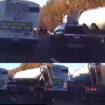 Here’s The Important Reason Why You Shouldn’t Cross Between Two Big Trucks While Driving A Small Car