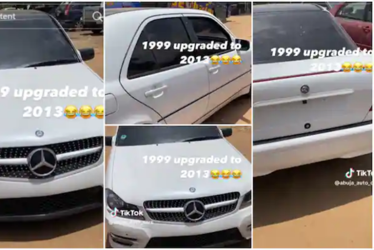 Car Specialist Upgrades 1999 Benz to 2013 Benz, Changes Bumper, Repaints Car Exterior