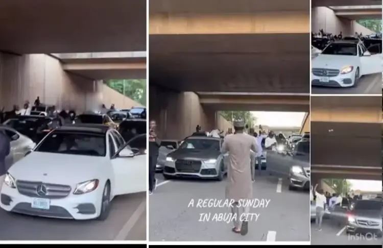 Man Shows a Video of Abuja Young Men Cruising with their Luxury Cars on Sunday