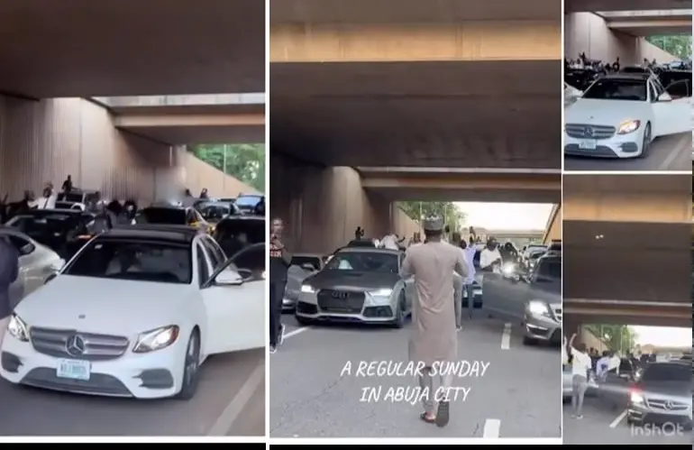 Man Shows a Video of Abuja Young Men Cruising with their Luxury Cars on Sunday