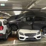 Parking Gone Wrong: Driver Climbs A Mercedes Benz With A Honda Civic