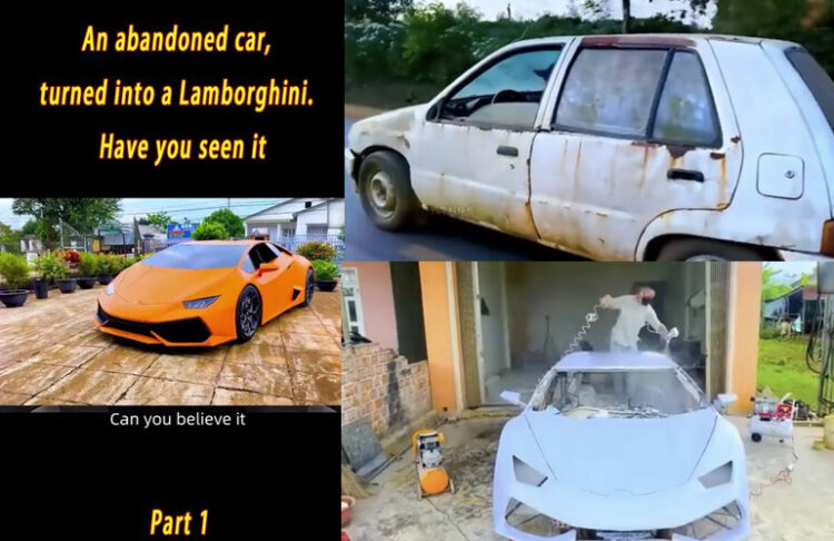 An Abandoned Car Turned Into A Lamborghini, This will Inspire you