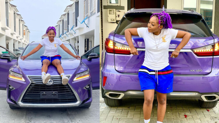 Guchi Guchi Splashes 22 Million Naira On A Brand New Purple Lexus RX350 SUV