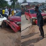 Toyota Camry Crashes Into Nissan In Edo As Police Chase Suspected Yahoo Boys