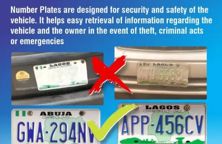 FRSC advises motorists to replace faded number plates as they pose a risk to both the vehicle and the owner