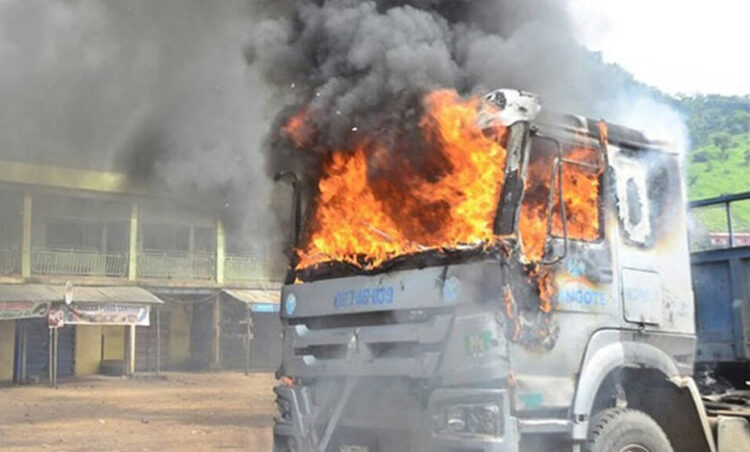 Suspected IPOB Gunmen Kill Dangote Truck Driver, Sets Truck On Fire 