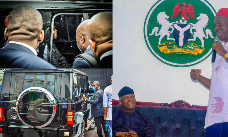 Gov. Soludo welcomed VP Yemi Osinbajo on IVM G80 jeep, Said its a perfect ambience for Mr Vice President