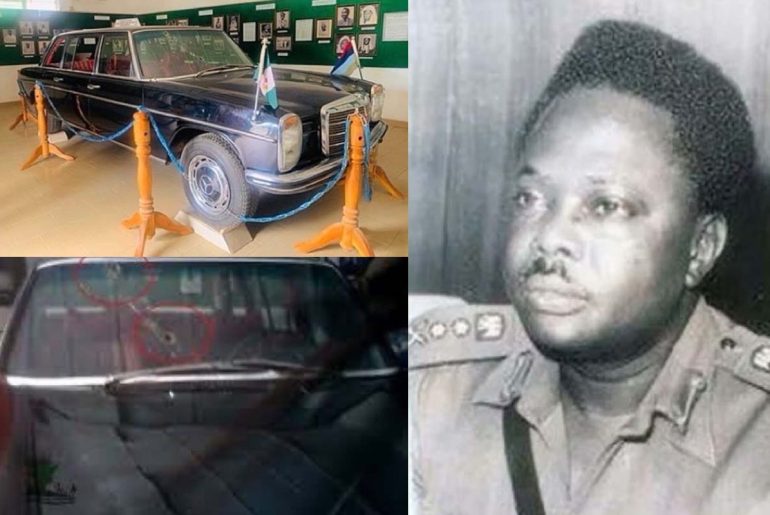 General Murtala Muhammad bullet-riddled metallic-black Mercedes Benz 230.6