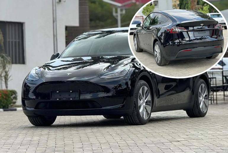 Reaction as another Tesla car arrived Nigeria with a high price tag