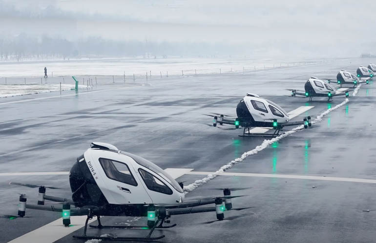 China Unveils A Dozen Flying Taxis For Its Futuristic Fleet