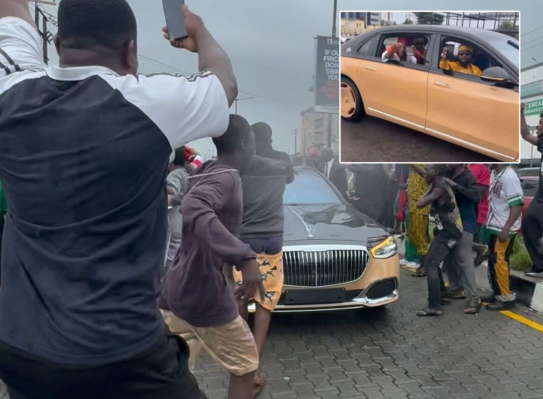 Davido ride on his 2023 Maybach Virgil Abloh S680 to Chivido24