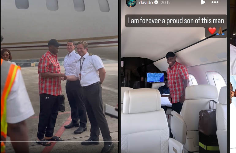 Davido’s Billionaire Dad Adedeji Adeleke Arrives Lagos in Private Jet for his Son Wedding