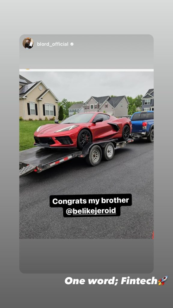 Jeroid Ltd CEO, Jeremiah Mayowa buys the 2023 Corvette C8